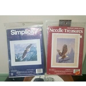 Lot Of Two Eagle Needlecraft Stitch Kits Vintage New In Package